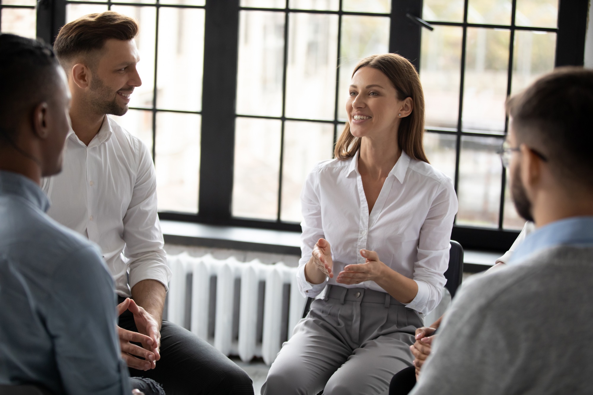 Confident smiling woman psychologist coach speaking at meeting 662a05520f2ae4fa8f4a5f12 suboxone doctor