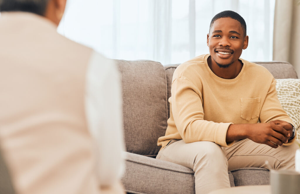 Happy patient, counseling and consulting for methadone treatment.