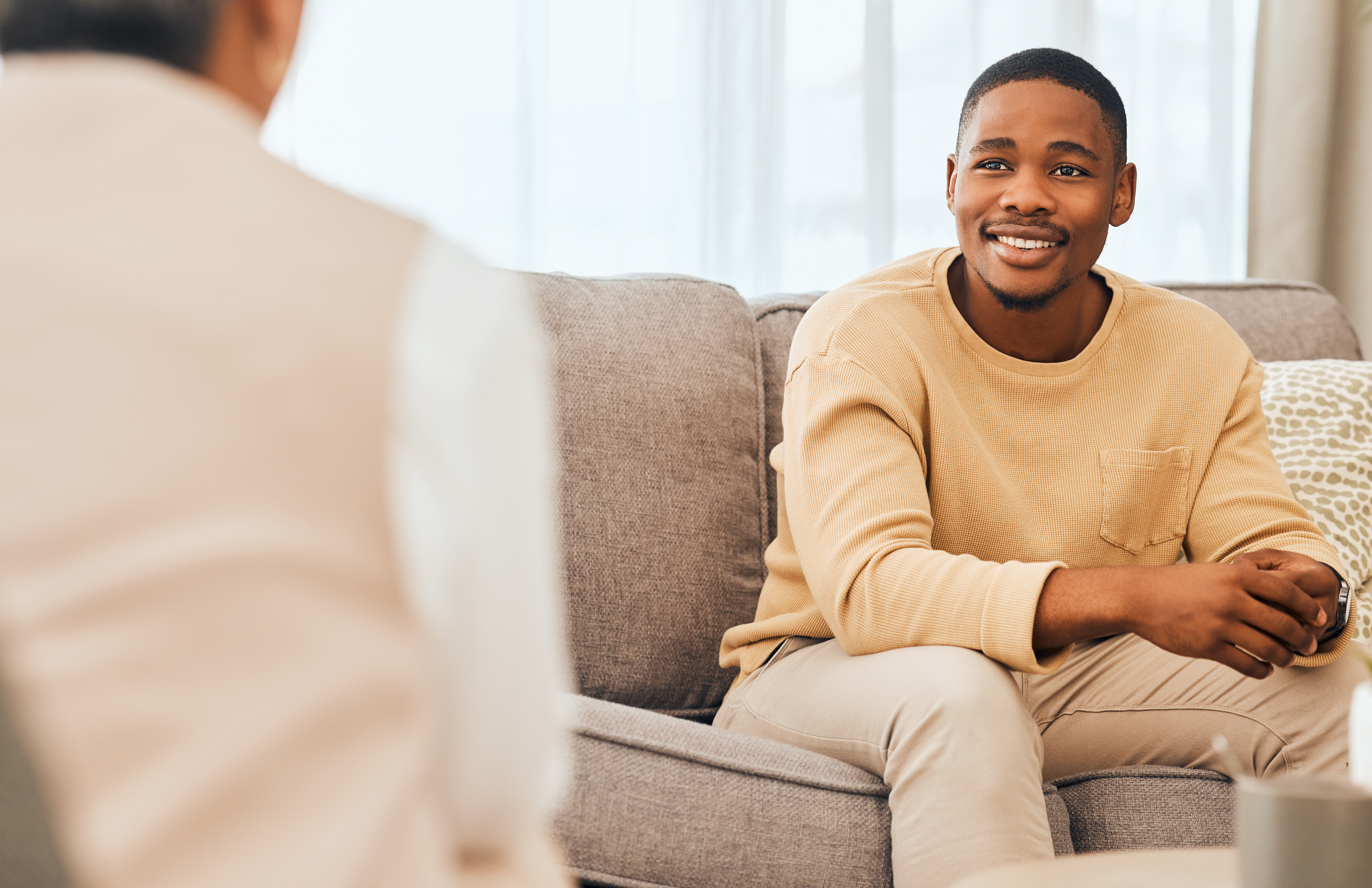 Patient at our methadone clinic in Knoxville, receiving positive encouragement from a counselor.