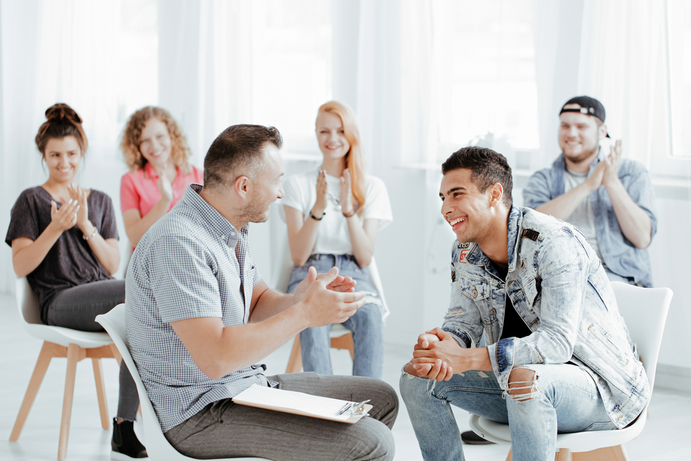 Happy patients, counseling and consulting for methadone treatment.